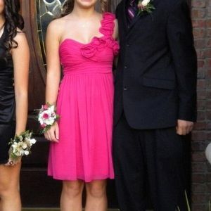 Dark Pink dress from David’s Bridal